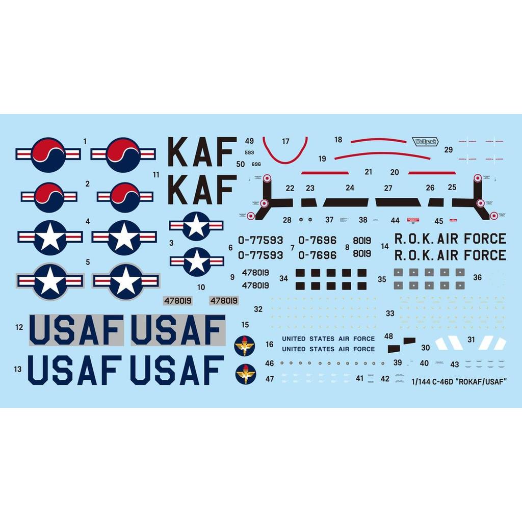 Wolfpack Design 1/144 ROKAF C-46D Commando Premium Edition Plastic Model Kit WOLWP14003