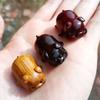 Mini Cute Wooden Lucky Pig Figurine Ornament 0.94" Green Sandalwood Zodiac Pig Creative DIY Phone /Key Chain Pendan Accessories