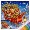Christmas Full 11CT 3 Strands DIY Stamped Embroidery Needlepoint Starter Kits for Beginners Adults Home Wall Decor 15.75x15.75in