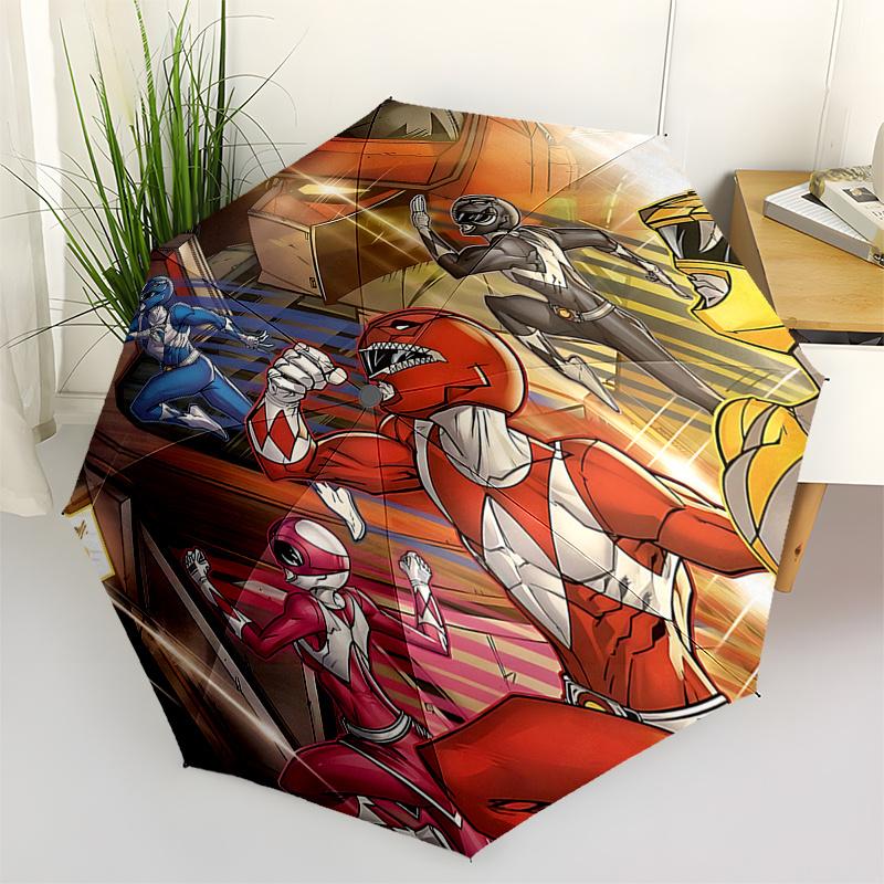 Power Rangers Automatic Opening Folding Umbrella with 8 Bone Frame Perfect for Fans, Travelers, and Daily Use!0104016a