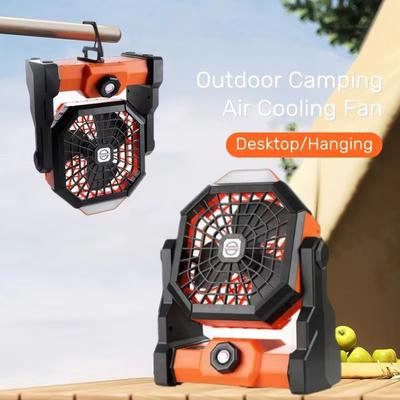 Tragbarer, wiederaufladbarer USB-Laternen-Campingventilator mit einstellbarer Geschwindigkeit und LED-Leuchten für Zelt, 7800 mAh Batteriebetrieben