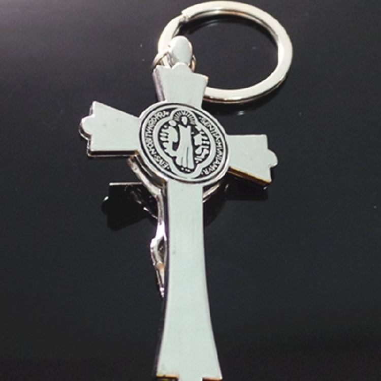 Evil Protection Metal Cross Keychain Jesus Key-Ring Faith Key Holder Car Jewelry
