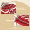 Vintage mixed-color knitted pattern hand-woven wool hat women's winter warm crimped ear hat women