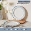ME Home Collection Elegant Ceramic Dinner Plates - Smoke Blue Petal Series
