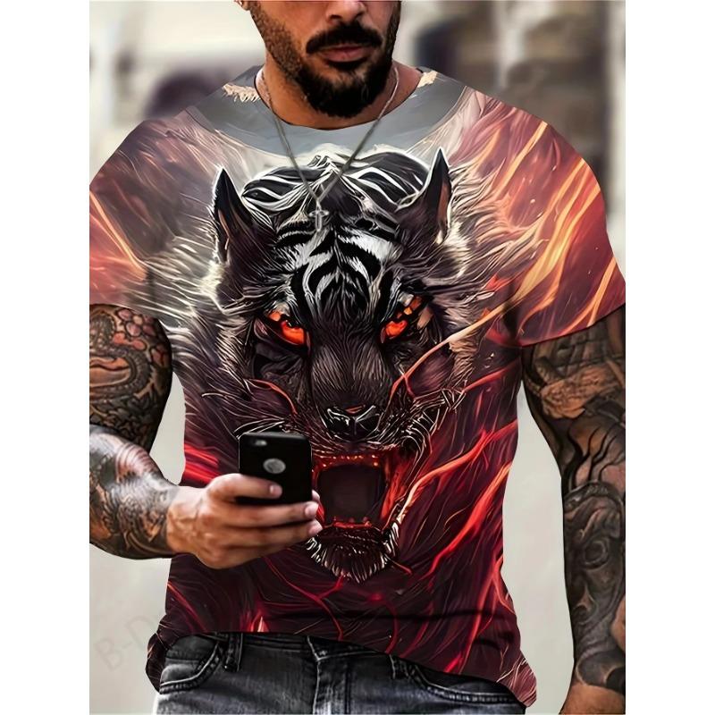 

Summer Men T-shirt 3d Animal Lion 3d Graphic Print T Shirt Men Women Fashion Casual Short Sleeve Tops Tees Men Shirt 6xl