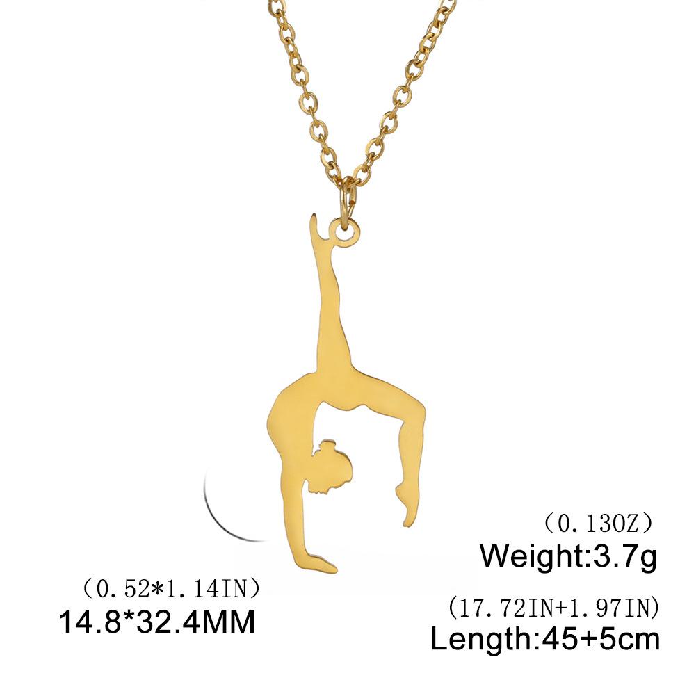 Artistic Gymnastics Necklace Women's Gymnastics Pendant Sports Team Jewelry Gift Adjustable Choker Accessory