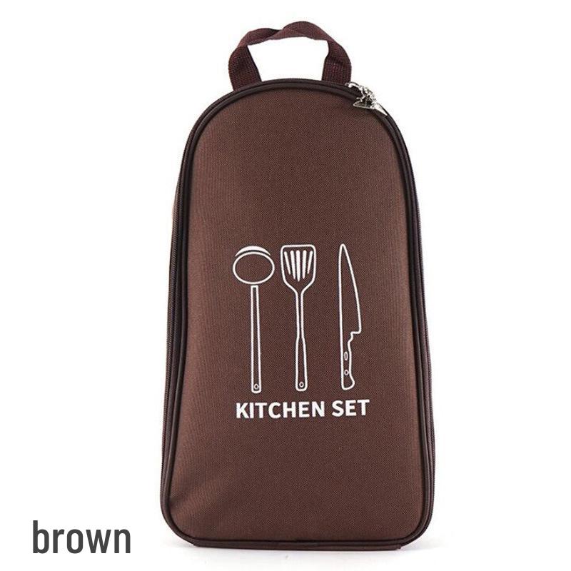 

Portable Outdoor Cookware Storage Bag - Coffee Color Picnic Handbag