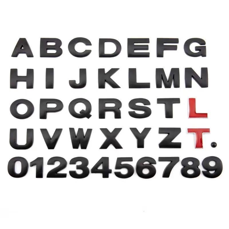 

Car stickers 3D metal decorative car stickers Personalized DIY letter and number modifications for vehicle body rear tail plates High 2.5cm&X матовий чорний колір