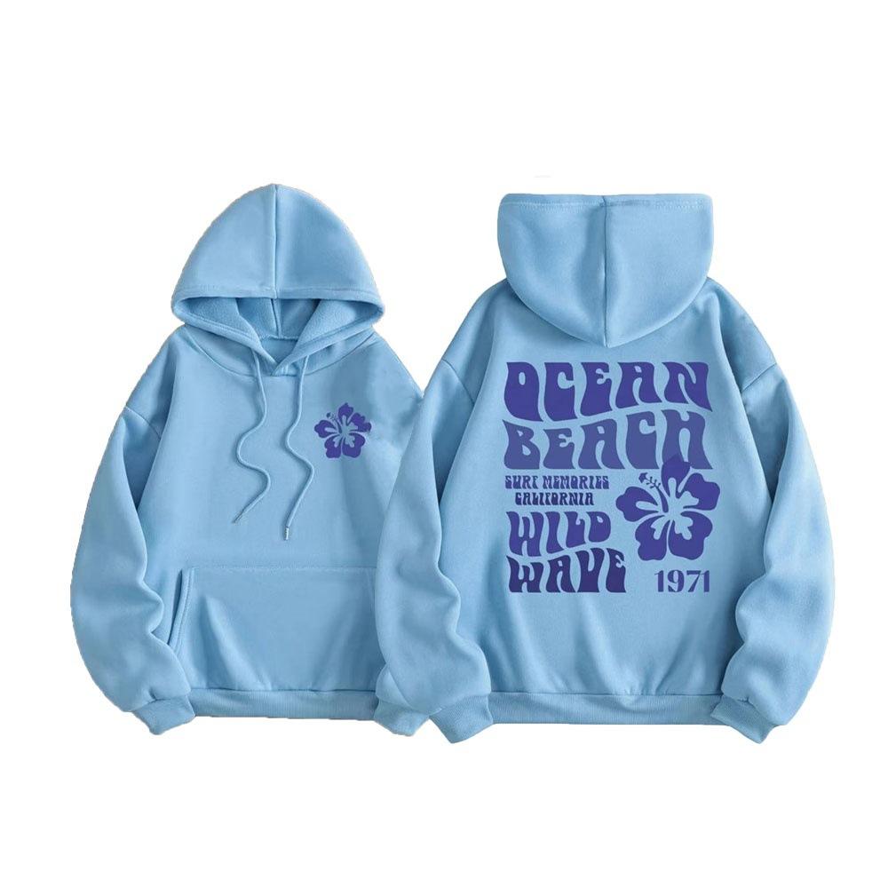 Hooded Women's Print Pullover Hoodie Long Sleeve Outer Wear