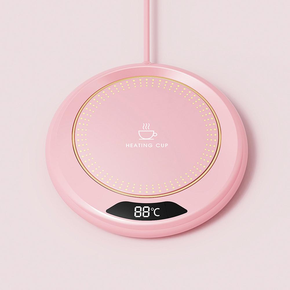 

Термостатическая нагревательная подставка для чашки, подогреватель кружек, 3-скоростной, 75°C, чайник, электрическая мини-индукционная плита, грелка для кофе розовый