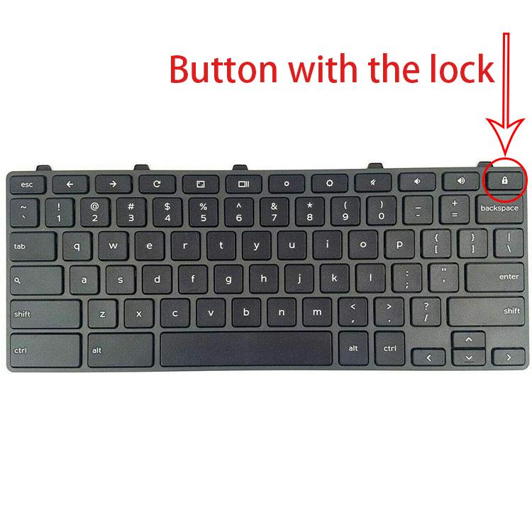 Black US Layout Laptop Keyboard Replacement Keyboard for DELL Chromebook 3100 5190 With Lock Button Notebook Laptop Keyboard No&English чёрный