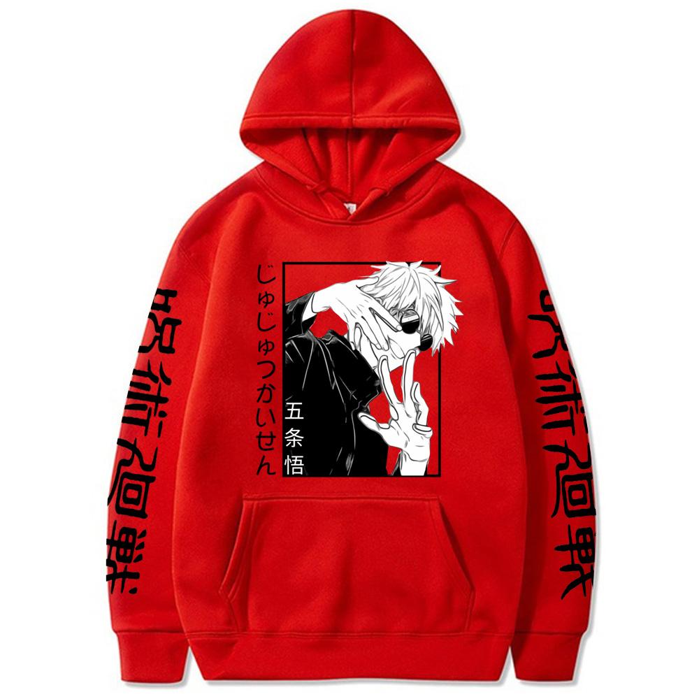 Jujutsu Kaisen Gojo Satoru Cool Graphic Printed Hoodies Oversized Hooded Sweatshirt Long Sleeves Cotton Hoodie Men Women Clothes
