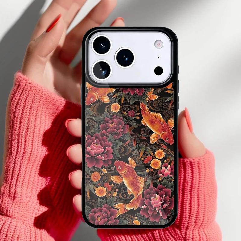 Koi Carp Fish Japanese Skull Tattoo Phone Case for iPhone 17 16 15 14 13 Pro Max Back Cover for 12 11 Pro Coque
