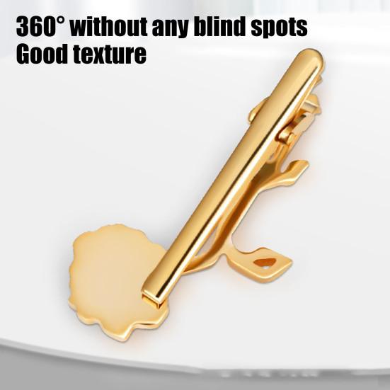Detachable Tie Back Golden Flower Design Tie Clip Versatile Bow Tie Clip Weddings Business Suits Accessories