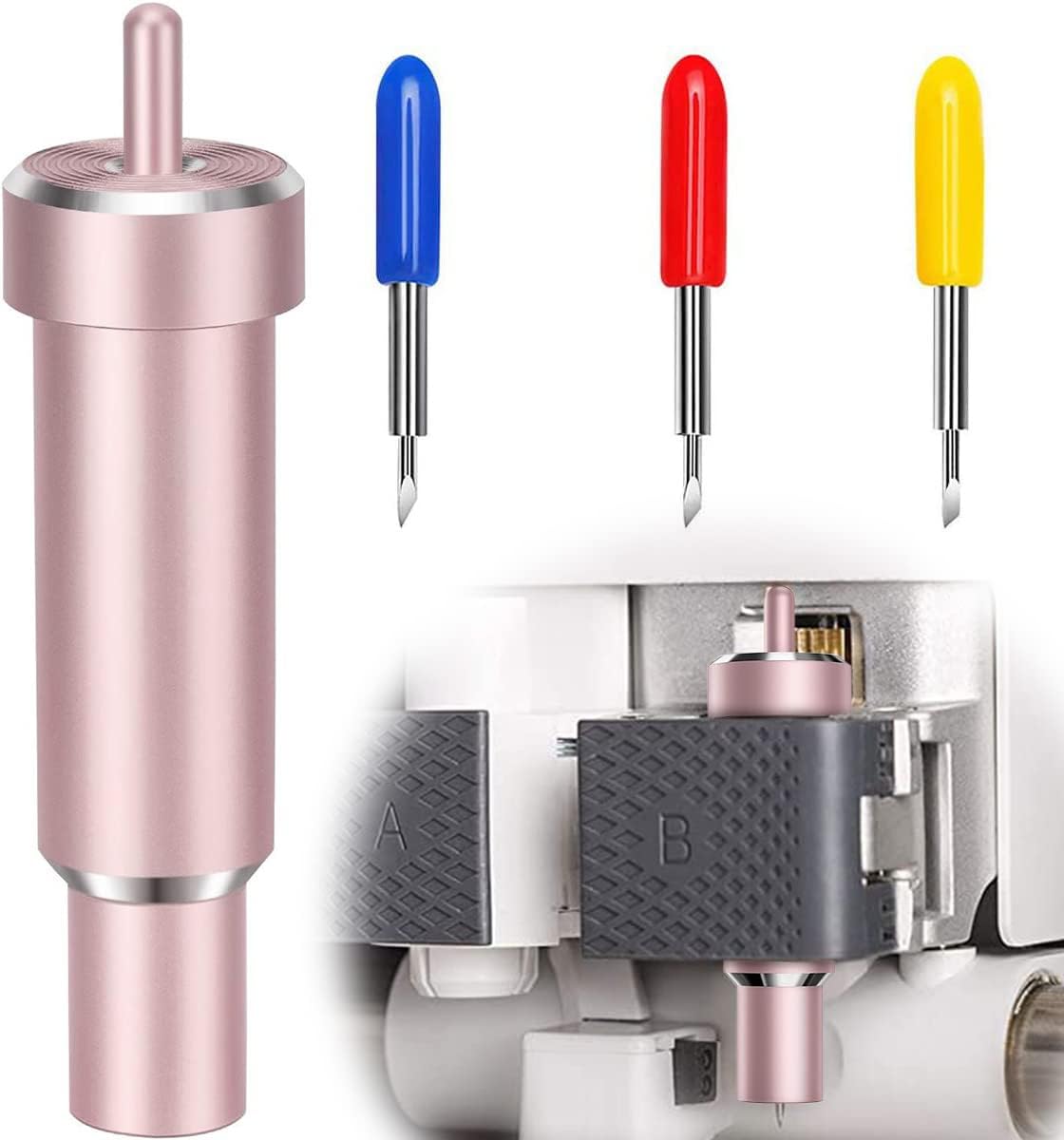 

Нож для глубокой резки с корпусом 30/45/60 градусов Глубокоточечный нож Инструмент для резки пены, ДСП, кожи для Cricut Explore 3 / Air 2 / Air / One / Cricut розовый