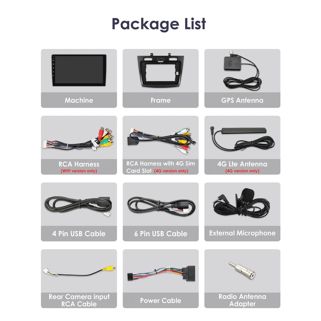 Hizpo 8 Core Carplay 4G 10.1'' Sistemas inteligentes de carro Android Rádio de carro para Ford Transit Connect 2005-2014 Tourneo Connect Tela inteligente DSP