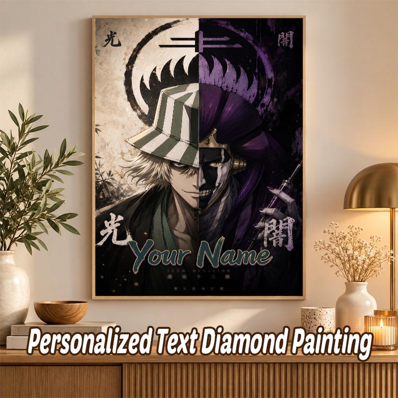 Bleach anime Custom Name Text 5D Diamond Painting Kit DIY Full Drill Diamond Art Decoration