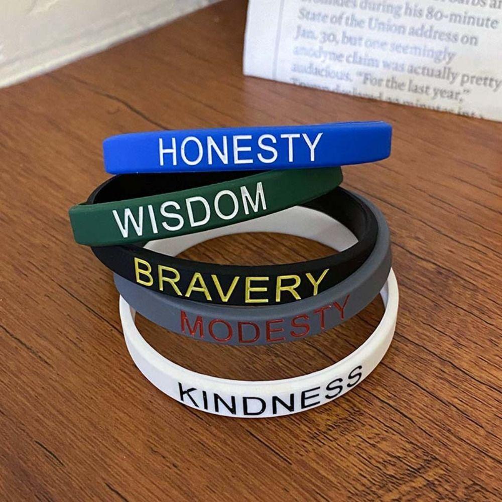 Hand Bands Fun Motivational Wristbands Printed Lettering Inspirational Quotes Wrist Bands Waterproof Luxury Charm