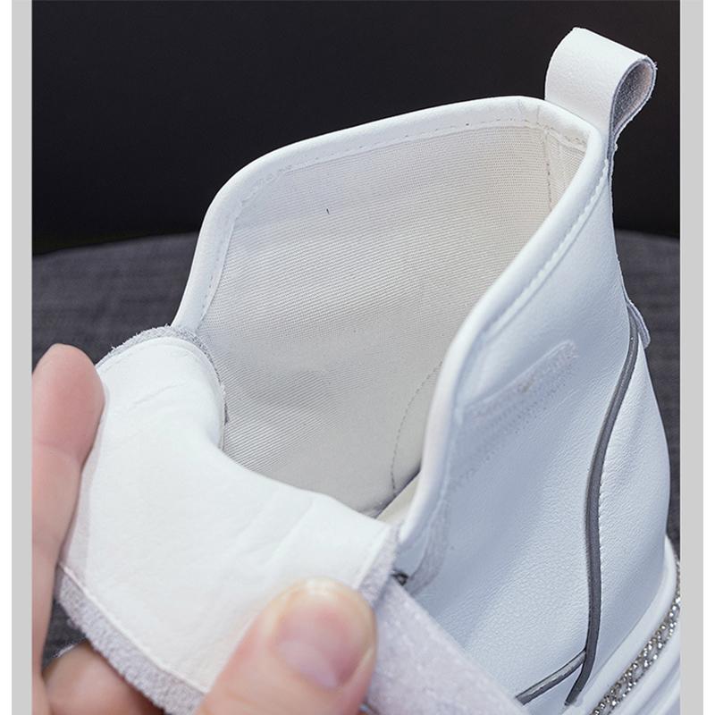 2025 Autumn Early Winter Shoes Women Modern Ankle Boots Soft Brand Ladies Platform Shoes Black White High Heels 8cm