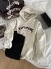 Women's Oversized Retro Letter Applique Hooded Sweatshirt for Spring and Autumn 2025