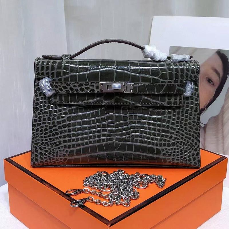 Genuine Leather Crocodile Handbag Crossbody Bag Women Small Size