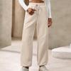 Autumn Winter Pocket Trousers Women's Sports Pants Casual Elastic Waist Solid Long Pants & Capris