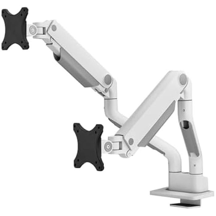 Support de bureau double écran NEOMOUNTS Select - Blanc - Pour un confort de travail optimal