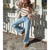 Womens Round Neck Color Block Knit Sweater Soft Comfortable Daily Commute Fashion Top