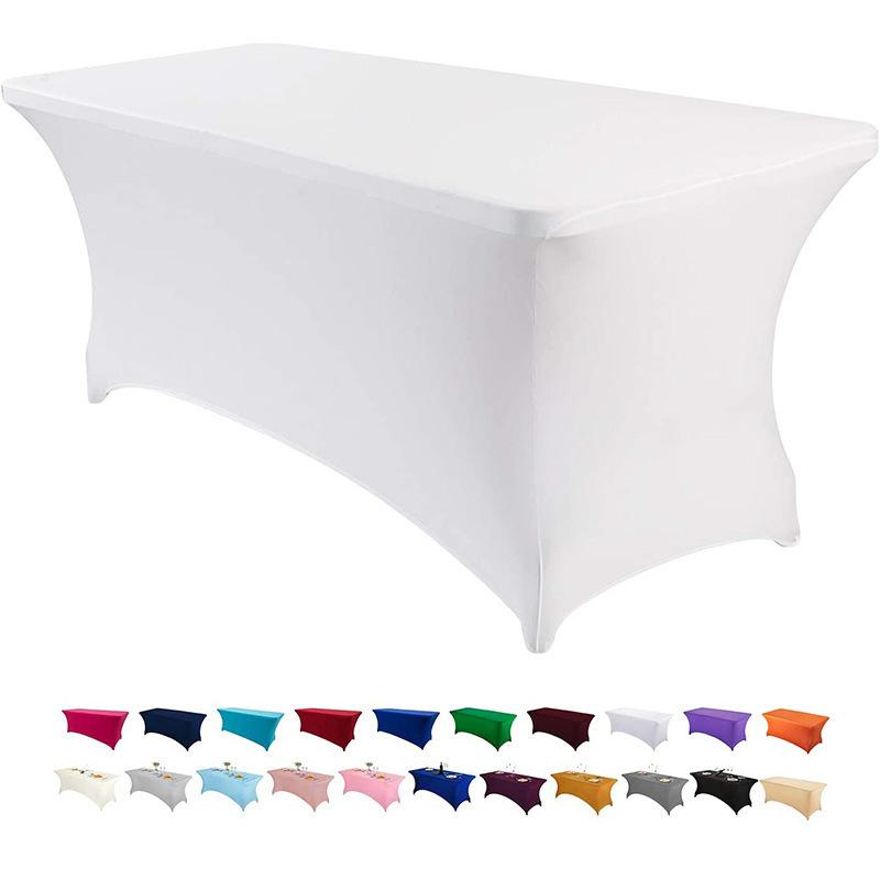 Stretch Spandex Table Cover for Rectangular Tables, Elastic Fitted Tablecloth, Wrinkle Resistant Table Cloth for Parties,Wedding
