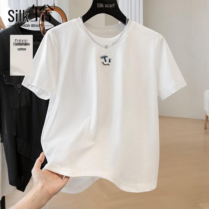 

Women s Embroidered Slim Fit Short Sleeve T-Shirt S