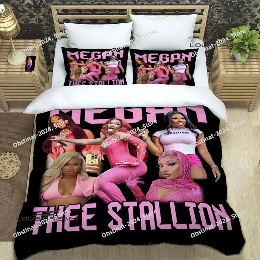 Raper Megan The Stalion Beding Set Printed With Pilowcase Bed Soft Duvet Cover Single Double Quen Super King-Sized Dimensionsd Dimensions Luxury Gift