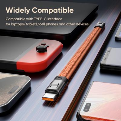 Type-C Charging Cable with Lanyard Keychain 240W Fast Charging High-Speed Data