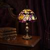 USB Desk Light Halloween Pumpkin Ghost Table Light, Stained Glass Art Night Gothic Bedroom Lamp, Vintage Decorative Lamp for Holiday Party Home