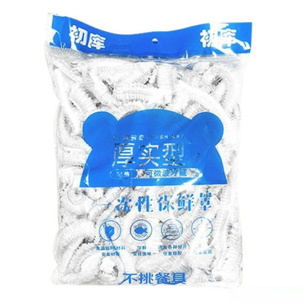 100pcs White Disposable Food Cover Elastic Mouth Cling Film Cover plastic wrap  For Fruit Vegetable