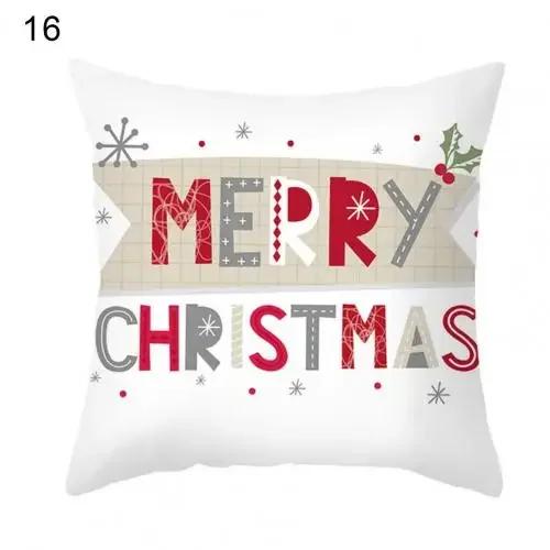 Heimdekoration Weihnachtsthema Musterdruck Polyester Kissenbezug Schlafzimmer Wohnzimmer Wohnzimmer Kissenbezug