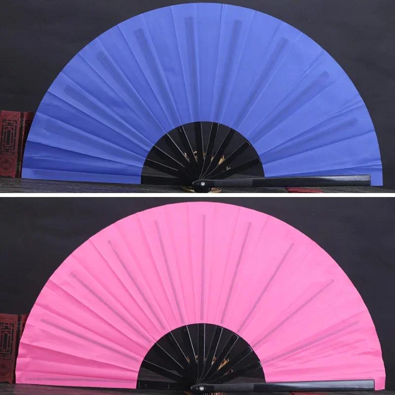 Chinese Martial Arts Kung Fu Fan Tai Chi Dance Fan Plastic Stage Performance Folding Fan DIY Graffiti Solid Color Fan Photo Prop