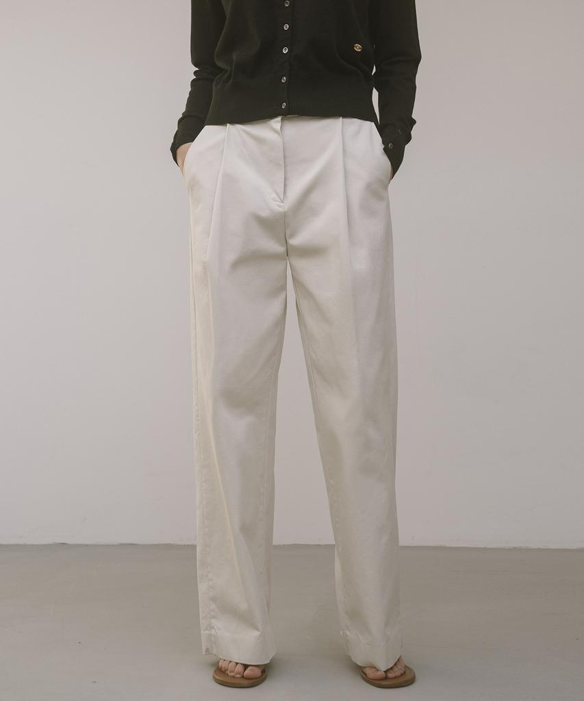 Siyajyu Sipt7093 Single-Pleat Wide Chino Pants_Cream