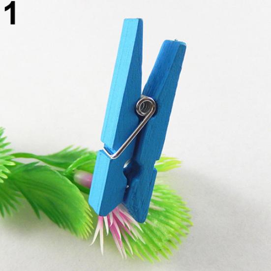 20 Adet Çok Renkli Ahşap Clothespins Ahşap Çamaşırhane Clothespins Kağıt Craft Klip