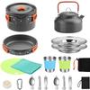 ZISIZ Portable Outdoor Cookware Set with Teapot