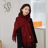 Wool autumn and winter warm scarf warm color scarf solid color simple and versatile gift fashion