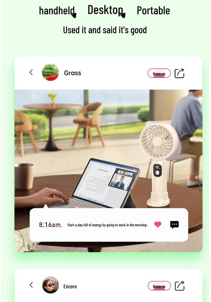 Portable USB Mini Silent Fan - Strong Wind, Ideal for Dorms & Gifts