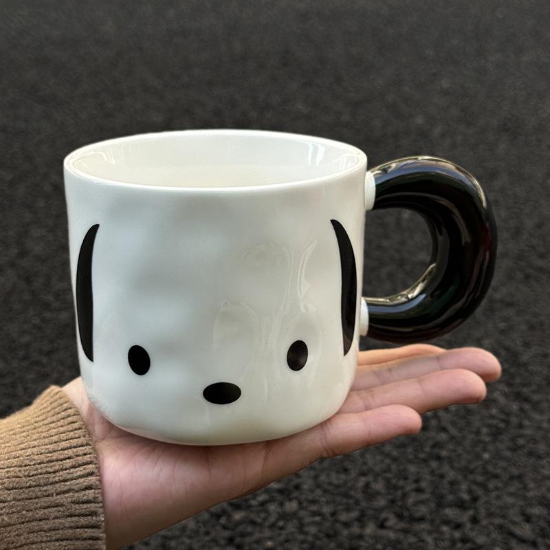 

ins Korean Pacha dog ceramic mug with lid for girls girlfriends birthday gift, practical cup as a gift 401-500ml