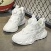 Children's Basketball Shoes Boys Spring and Autumn Leather New White Mesh Button Sneakers Friction Sound Running Shoes