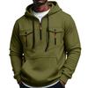 Men's Multi-Pocket Hoodie - Utility Hooded Sweatshirt
