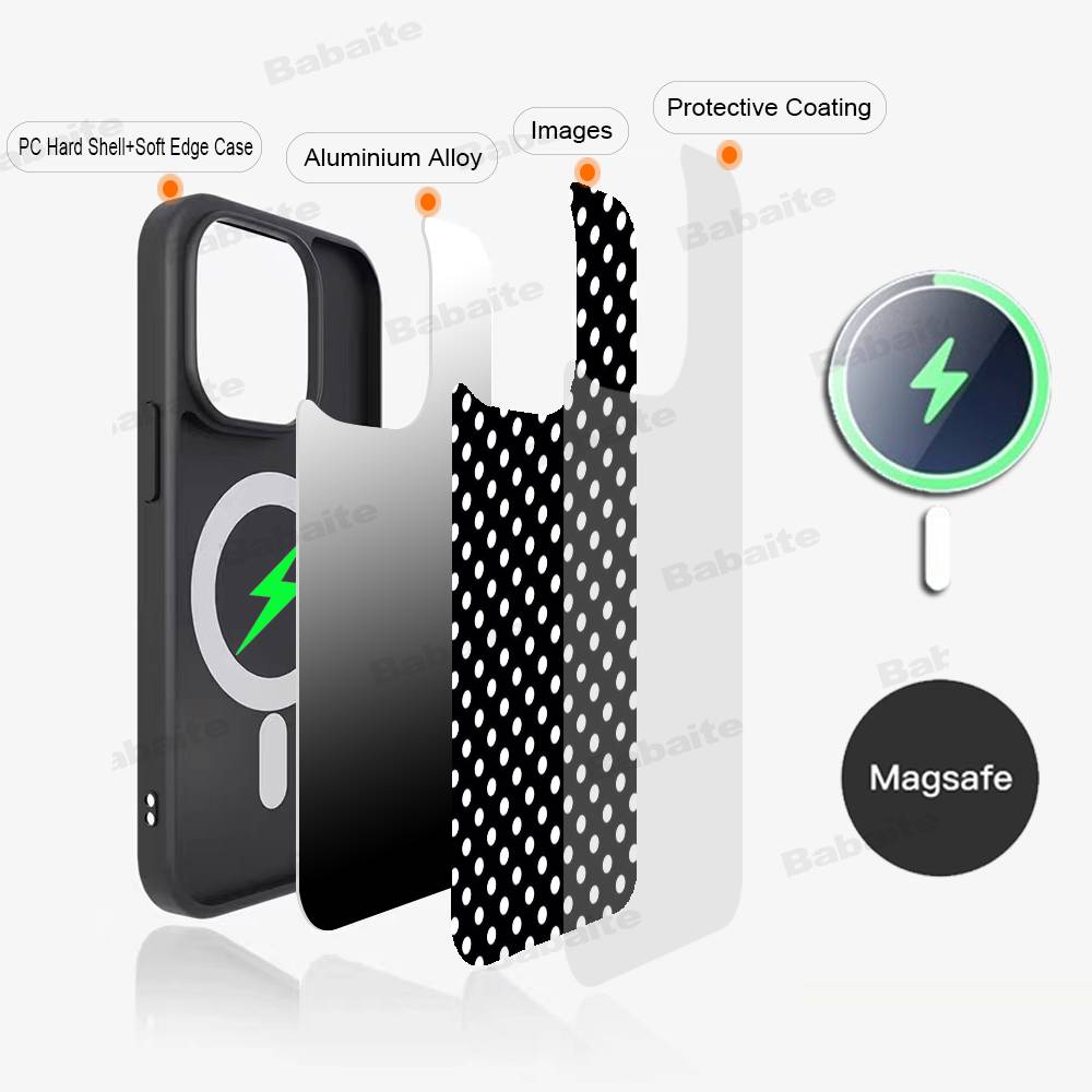 Luxury Polka Dots Phone Case Magnetic Case For IPhone 16 14 13 12 11 15 Pro Max Plus For Magsafe Wireless Charge Cover