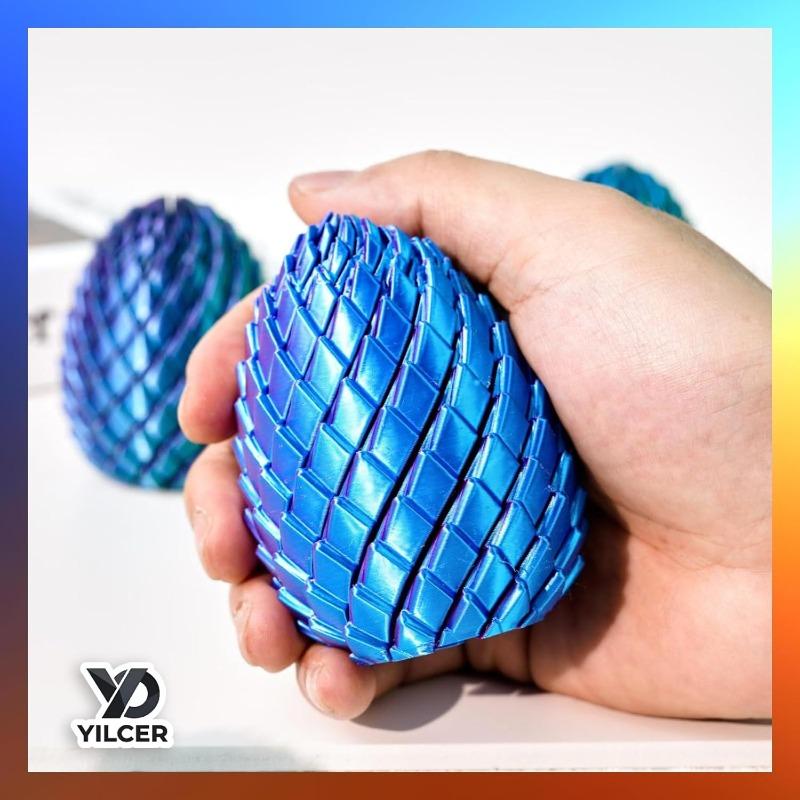 Twisty Fidget Egg, 3D Printed Slippery Egg Fidget, Easter Dragon Eggs, Easter Basket Stuffers Essentials,Stress Relief Desk Fidget Toy for Adults