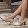 Fashion Elegant High Heels Pumps Woman Elegant Mary Janes Shoes Large Size 45 T-straps Black Nude Women's Heeled Party Wedding Shoes