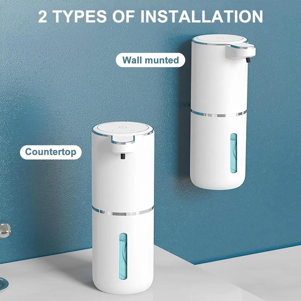 Automatic Soap Dispenser – 13.4oz Non-contact Foam Soap Dispenser, USB Rechargeable Disinfectant Dispenser, Wall Mounted Electric Sensor
