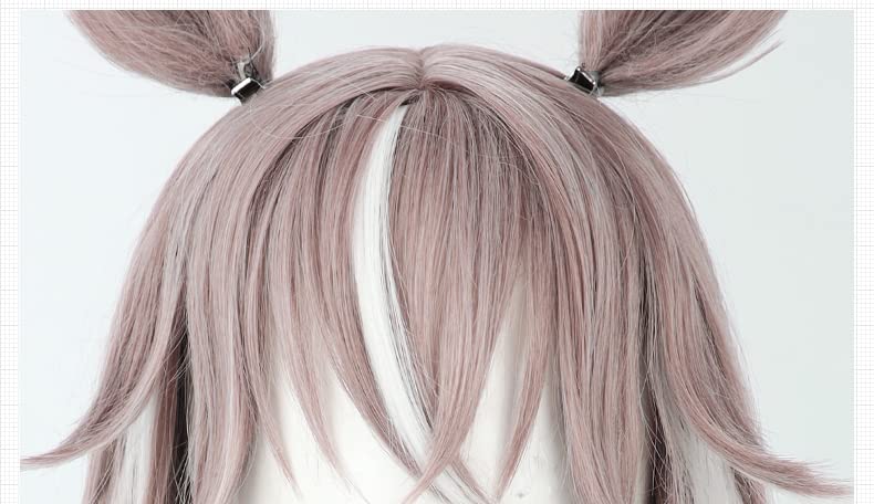 Wonder Acute Cosplay Wig, Ash Pink and White Mix, Perfect for Costumes, Halloween Events, and Photoshoots (Body, Ears, and Tail)