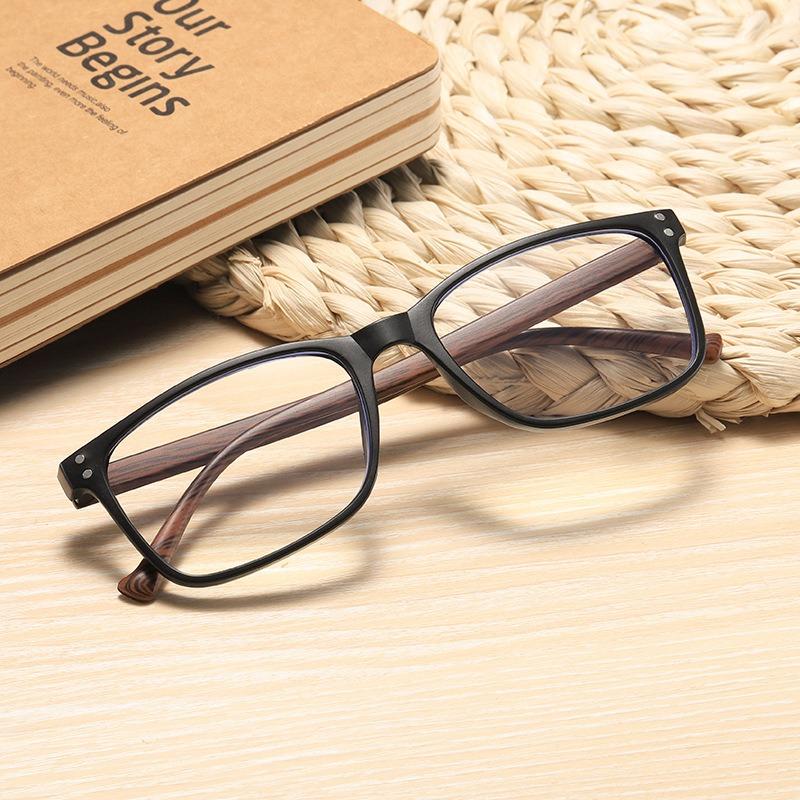 Fashion Wood Grain Square Reading Glasses Men High Definition Anti Blue Light Presbyopic Eyeglasses for Women Reading Eyewear